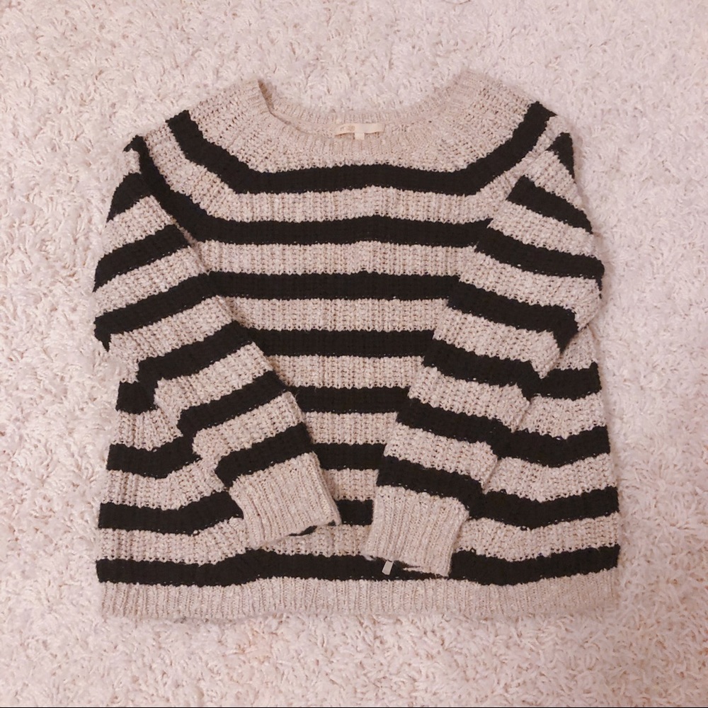 Maje sweater with leather trimmed zipper